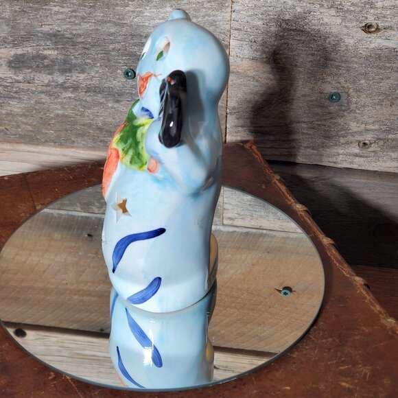 Whimsical  Happy Ghost w/ Jack o' Lantern & Bat Votive Candle Holder - #1 - Picture 3 of 7